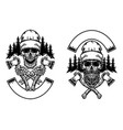 lumberjack with two axes vector image vector image