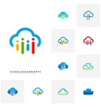 set of people cloud logo design concept modern vector image