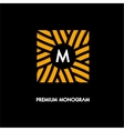 modern monogram emblem logo square vector image