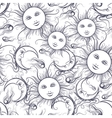 pajamas sun and moon seamless pattern vector image vector image