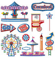 set circus items on white background vector image