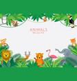 wild animals in jungle frame vector image vector image