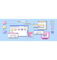 personal computer screen with old software windows vector image