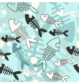 seamless skeleton fish vector image