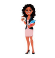 beautiful young african american business woman vector image