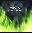 green fire flames on transparent background vector image vector image