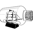 ship boat in a bottle silhouette vector image