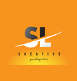 sl s l letter modern logo design with yellow vector image