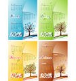 tree winter spring summer autumn calendar 2012 ep vector image