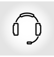 black headset icon vector image