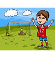 boy playing soccer cartoon vector image