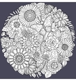 circle summer doodle flower ornament vector image
