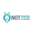not tested on animals cruelty free emblem sign vector image