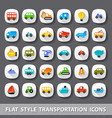 flat style transportation icons vector image
