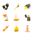 Luminous objects icons set cartoon style Vector Image