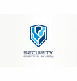 cyber security shield creative symbol concept vector image