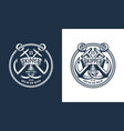marine emblem with anchors vector image