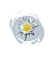 a lotus lily water flower in vintage sketch vector image vector image