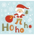 hohoho santa cute christmas card vector image