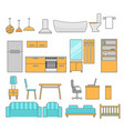 interiors room with furniture flat style vector image