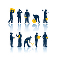 workers silhouettes vector image vector image