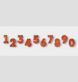 copper 3d balloon number set isolated background vector image vector image