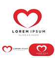 heart logo and people design charity support vector image