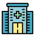 medical building icon color outline vector image vector image