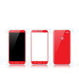 modern red touchscreen cellphone tablet vector image