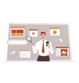 businessman using browser vector image vector image