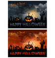 halloween night background with pumpkin and full vector image vector image
