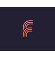 line letter f logotype abstract moving airy logo vector image