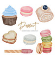 dessert watercolor hand paint collection vector image