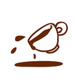 hand drawn spilt coffee vector image vector image
