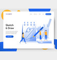 landing page template sketching and drawing vector image vector image