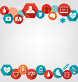 medical background with colorful icons vector image