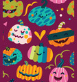 cartoon festive pumpkins vector image vector image