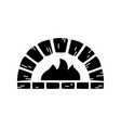 stone oven silhouette doodle icon hand drawn vector image