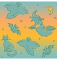 hand drawn halloween seamless pattern vector image