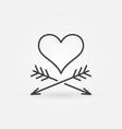 heart and two arrows concept icon in thin vector image