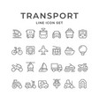 set line icons of transport vector image vector image