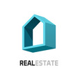 home house icon 3d logo for real estate office vector image