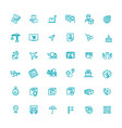 set of package delivery related line icons vector image