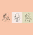 woman face line drawing abstract vector image vector image
