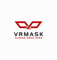 abstract letter vr for virtual reality mask logo vector image vector image