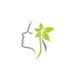 nature beauty logo design template woman vector image