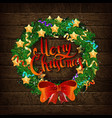 christmas wreath of fir branches vector image