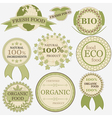 set of eco bio natural labels retro vintage style vector image