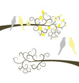 couple birds on branches vector image vector image