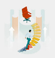 isometric business career growth concept vector image vector image